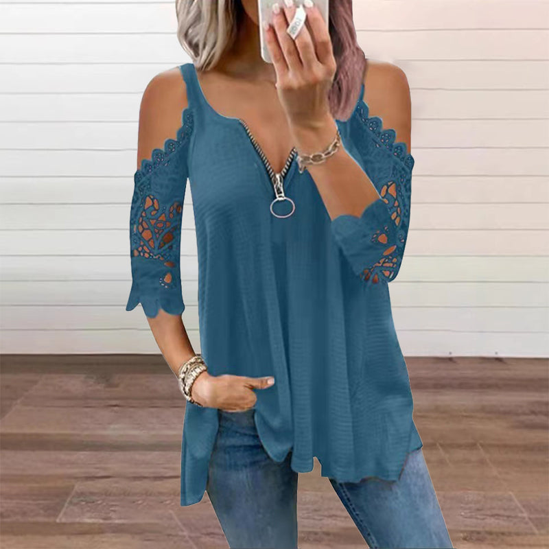 Elegant Lace Off Shoulder Women's Top