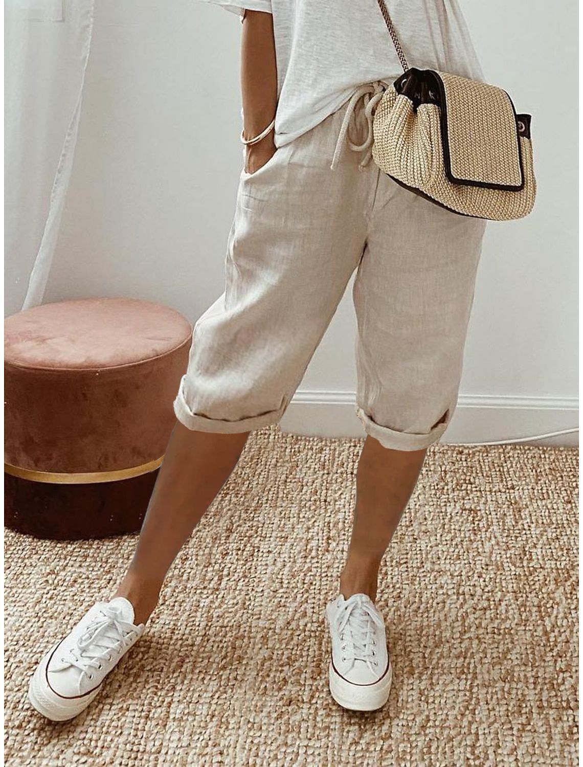 ⏳Time-Limited Special⏰Women's Casual Cotton Linen Capris