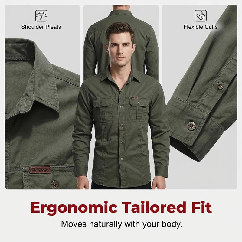 Men's Long Sleeve Cotton Workwear Shirt