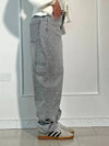 Rhinestone Embellished Wide Leg Jeans