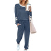 Solid Long Sleeve Pullover Drawstring Pants Set