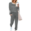 Solid Long Sleeve Pullover Drawstring Pants Set
