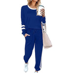 Solid Long Sleeve Pullover Drawstring Pants Set
