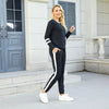 Solid Long Sleeve Pullover Drawstring Pants Set