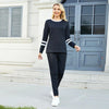 Solid Long Sleeve Pullover Drawstring Pants Set