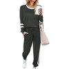 Solid Long Sleeve Pullover Drawstring Pants Set