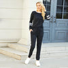 Solid Long Sleeve Pullover Drawstring Pants Set