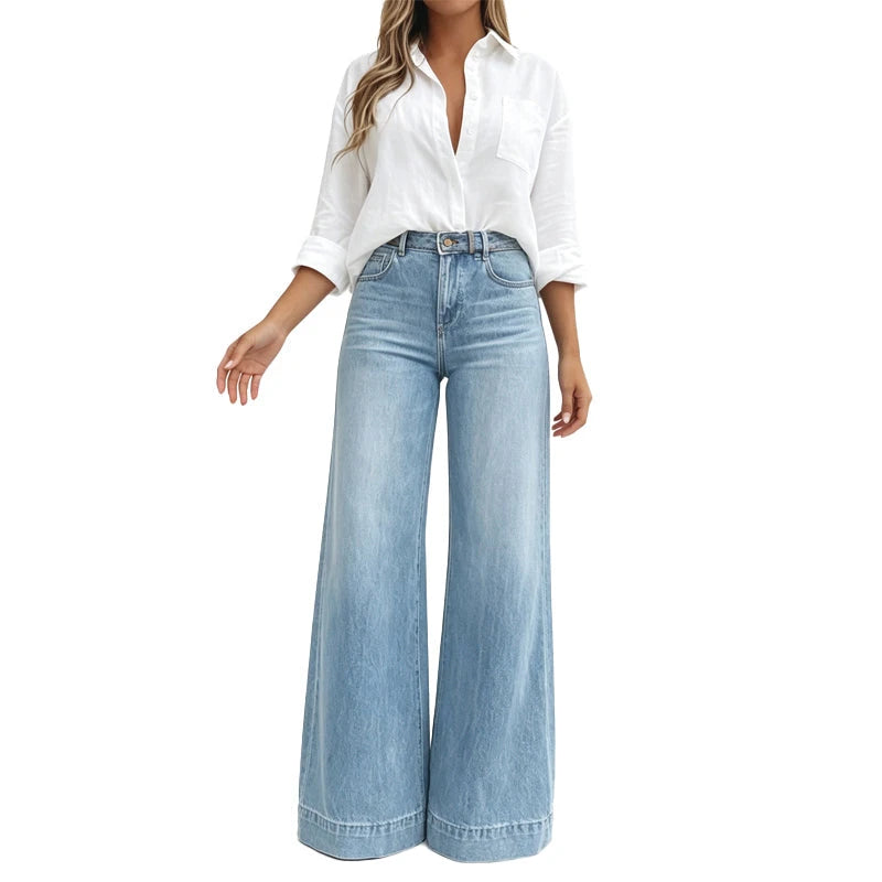 Vintage High-Waisted Wide-Leg Jeans