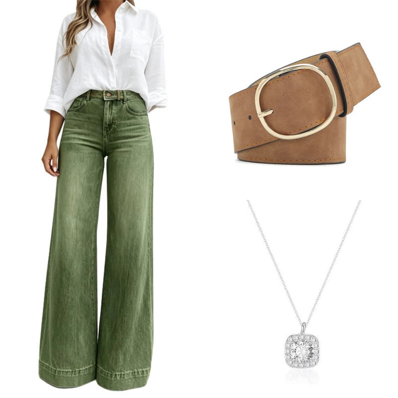 Vintage High-Waisted Wide-Leg Jeans