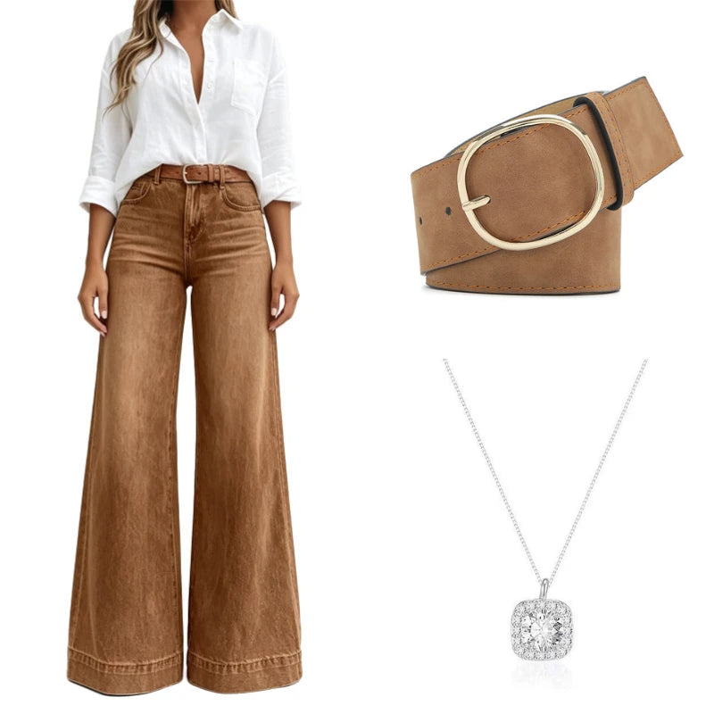 Vintage High-Waisted Wide-Leg Jeans