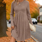 💎🧶 New Arrivals – Long-Sleeved Fall Dresses with Square Necklines for Women