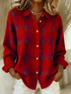 Brushed Plaid Knit Cardigan