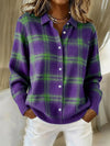 Brushed Plaid Knit Cardigan