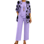 Patterned Three Piece Elegant Women Set