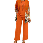 Patterned Three Piece Elegant Women Set