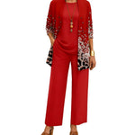 Patterned Three Piece Elegant Women Set