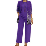 Patterned Three Piece Elegant Women Set