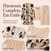 Patterned Three Piece Elegant Women Set