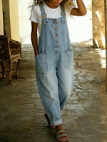 Vintage Loose Denim Bib Overalls