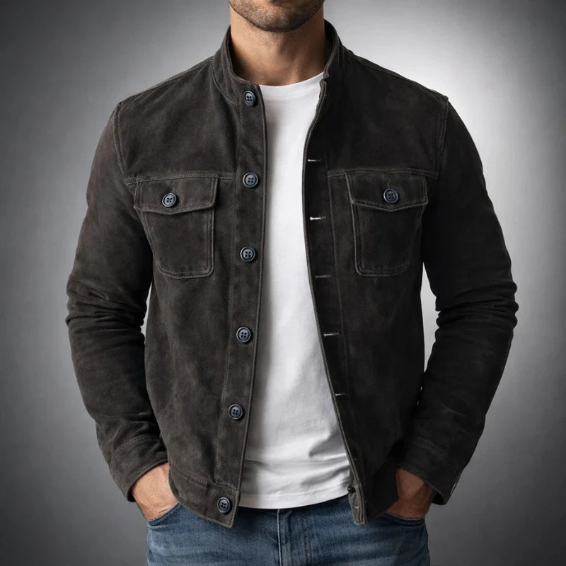 Men's black suede-style jacket