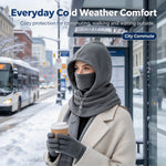 Integrated Flannel Warm Face Mask Hat