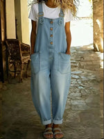 Vintage Loose Denim Bib Overalls