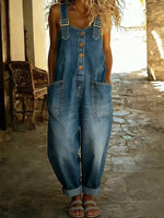 Vintage Loose Denim Bib Overalls