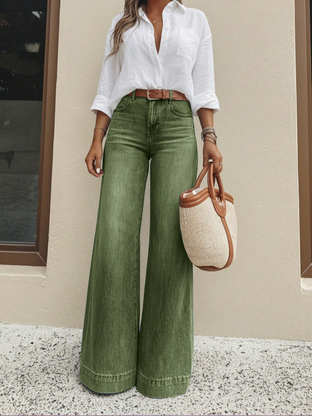 Vintage High-Waisted Wide-Leg Jeans
