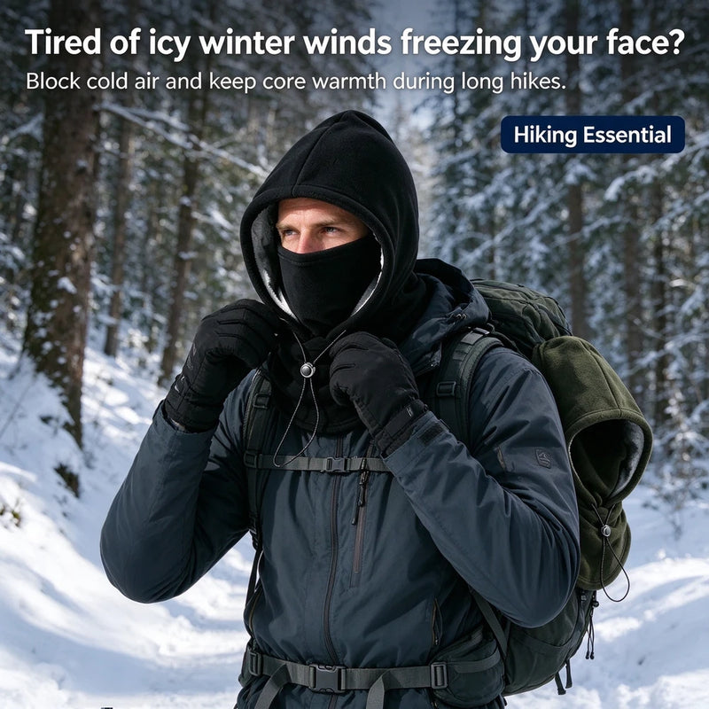 Integrated Flannel Warm Face Mask Hat