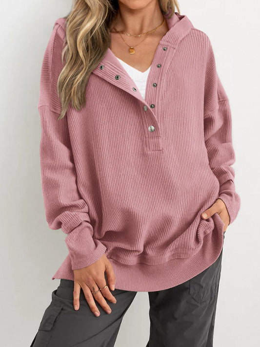 🔥 Save 54% Today Only—Cozy Oversized V-Neck Hoodie