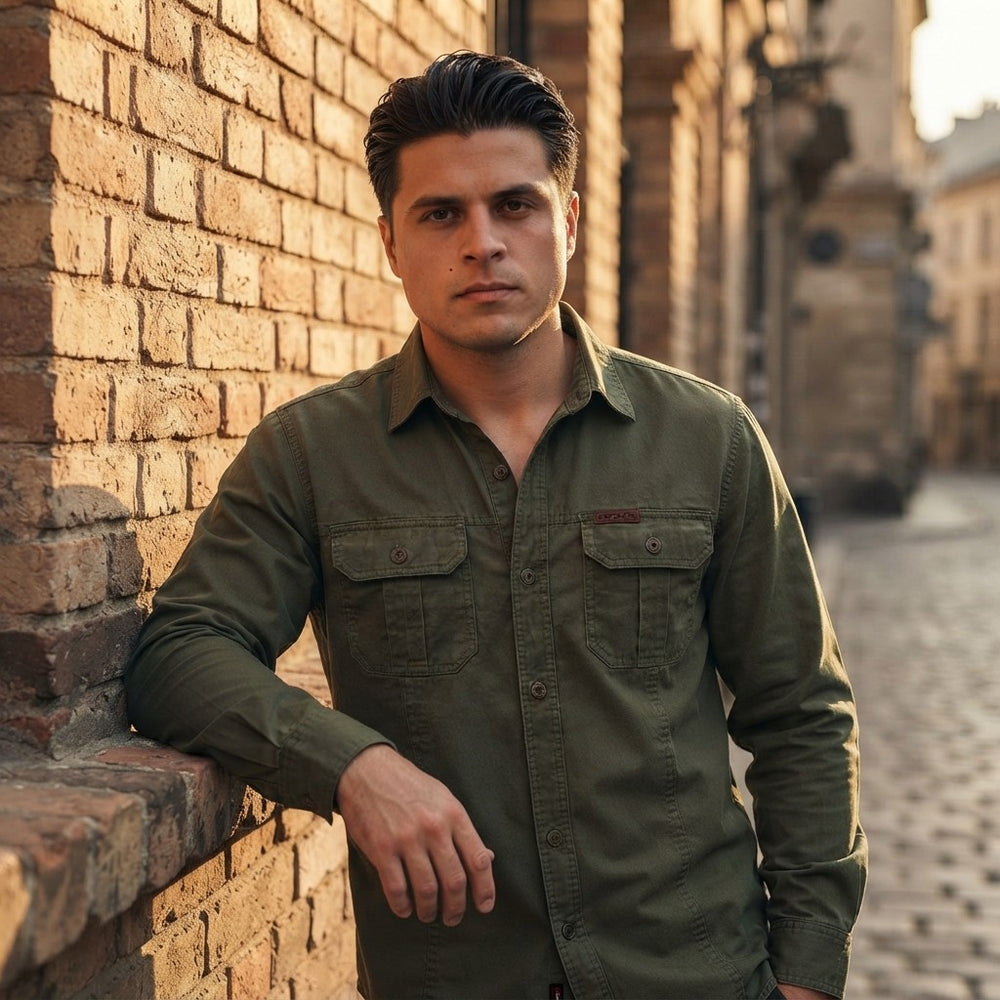 Men's Long Sleeve Cotton Workwear Shirt