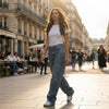 Rhinestone Embellished Wide Leg Jeans