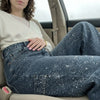 Rhinestone Embellished Wide Leg Jeans