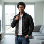 Men's Suede Bomber Jacket