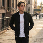 Men's Suede Bomber Jacket