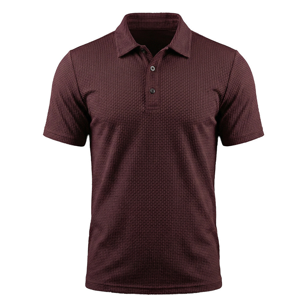 Men's Ultra-Comfort Stretch Polo Shirt - Merlot Red