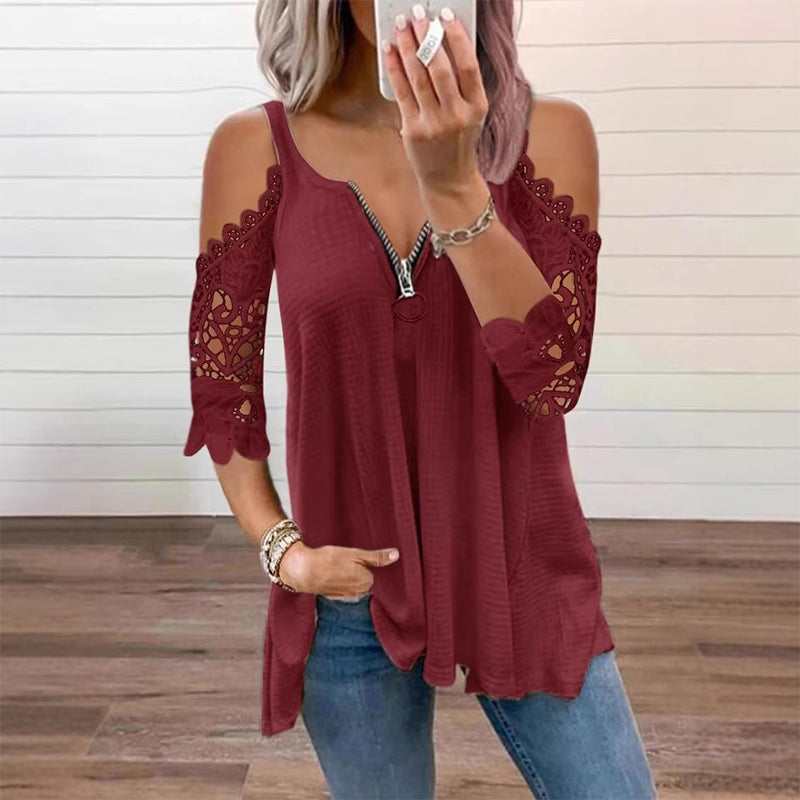 Elegant Lace Off Shoulder Women's Top