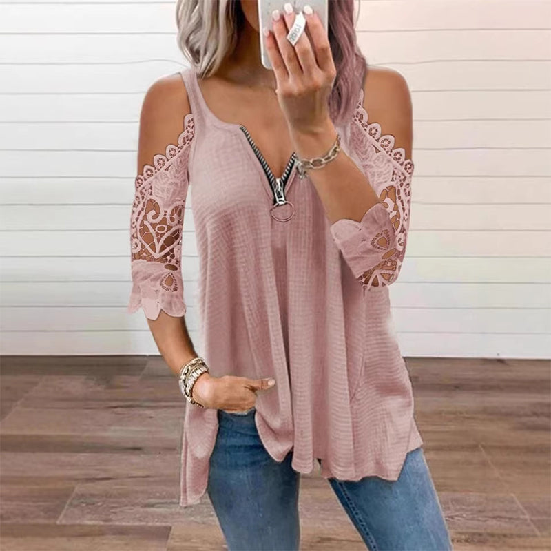 Elegant Lace Off Shoulder Women's Top