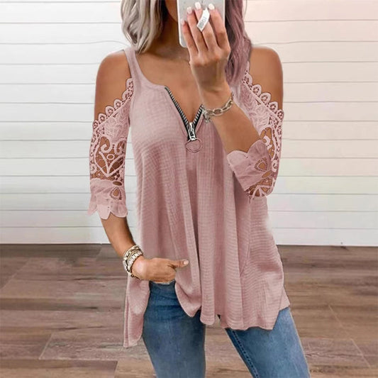Elegant Lace Off Shoulder Women's Top