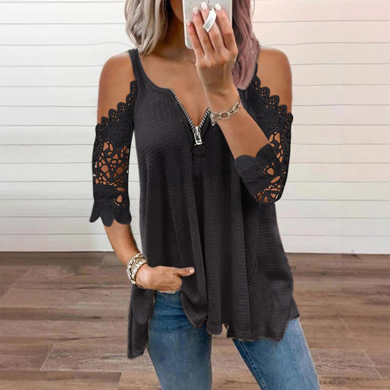 Elegant Lace Off Shoulder Women's Top