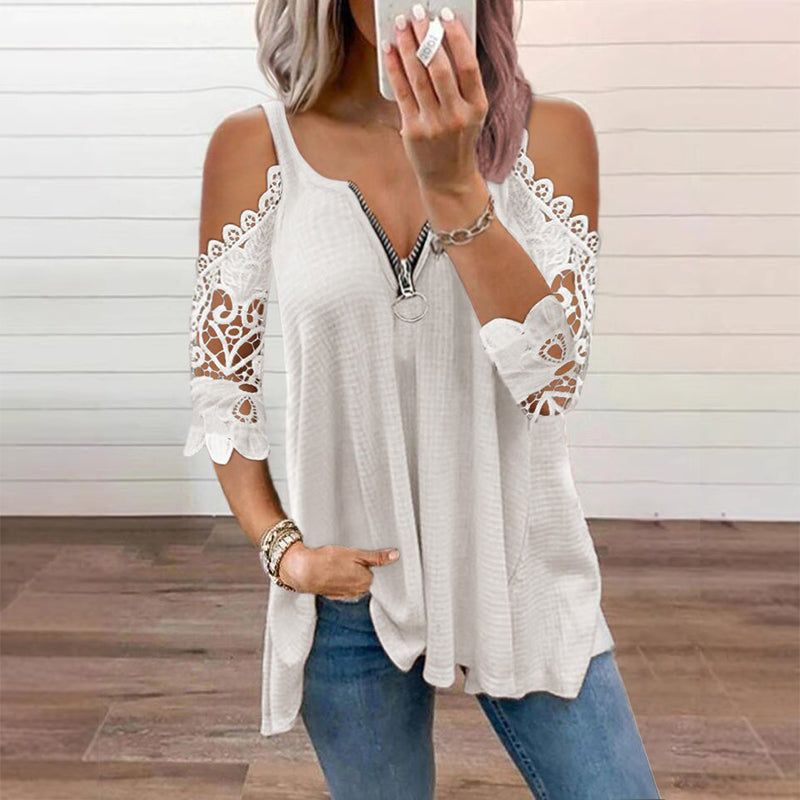 Elegant Lace Off Shoulder Women's Top